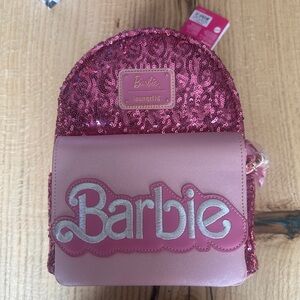 NWT Barbie Loungefly Pink Sequin Mini Backpack